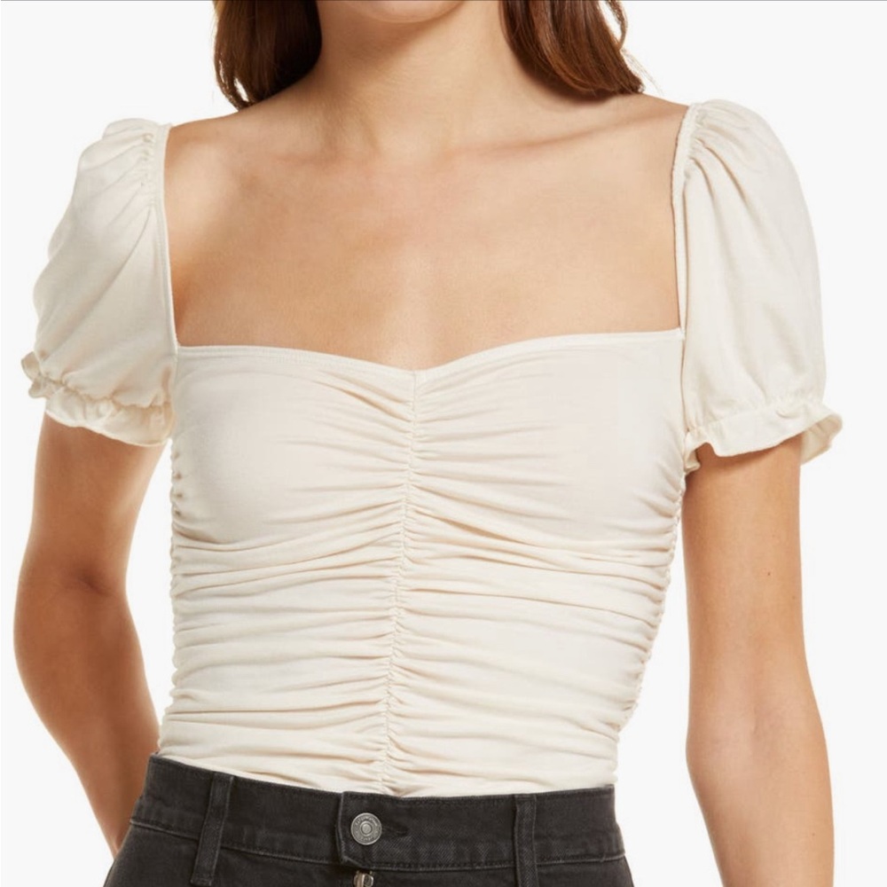 Reformation Fallow Tencel Lyocell Ruched Top XS NWT